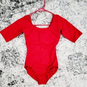 [SOLD]So Danca Size S Red Leotard Ballet Dance